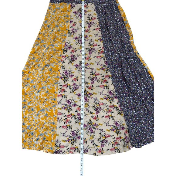 NATURAL LIFE Floral Patchwork Maxi Skirt - Yellow, Cream, Purple - Picture 6 of 6